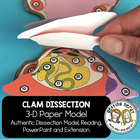 Scienstructable 3d Dissection Model Clam Paper Dissection