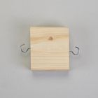 Wood Block, 3", with 2 Hooks