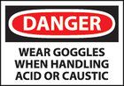 Chemical Goggles Warning Sign