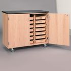 Mobile Tote Tray Storage Cabinet