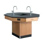 Diversified Octagonal Workstation With Pedestal Base Top Drawing
