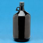 Safety-Coated 4-L Amber Glass Bottle