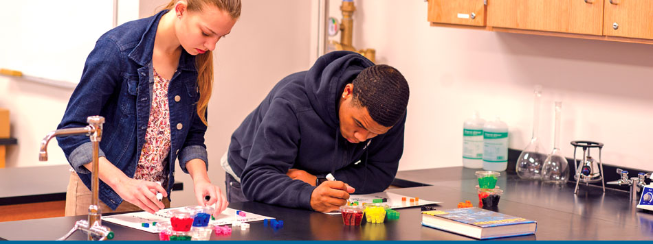 male and female students working on lab exercise