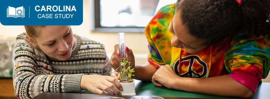 high school students in science class working with Wisconsin Fast Plants