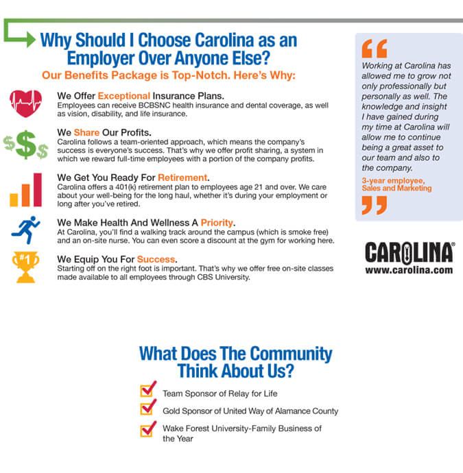 Why you shoud choose Carolina as an employer over anyone else!