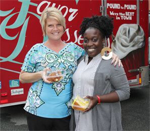CBS Employees enjoying food trucks on campus