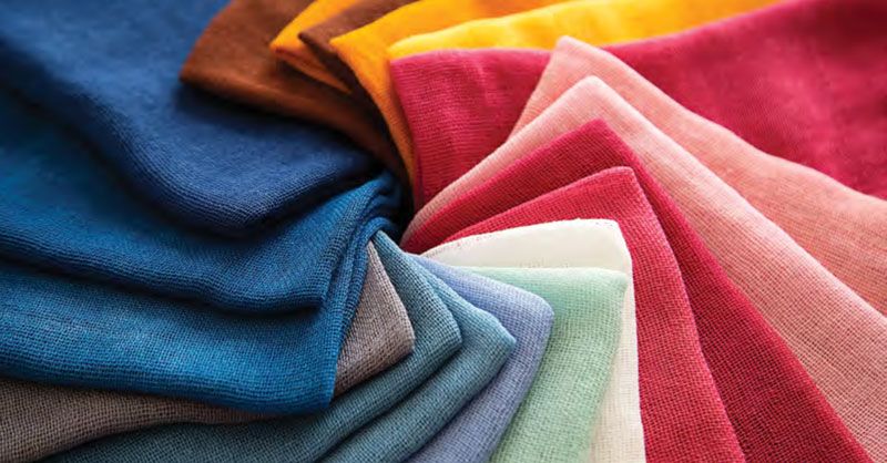 various types and colors of fabrics